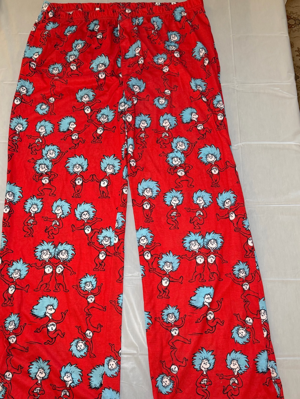 Universal Red Pajama Pants with Blue Character Print